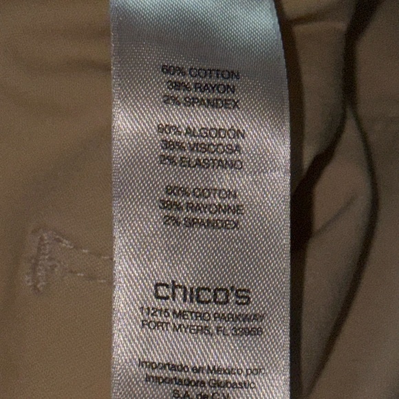 CHICO’S ivory stretch high Rise pants Sz 12 - Picture 6 of 7